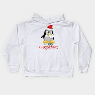 Merry Christmas Irreverent Angry Penguin Kids Hoodie